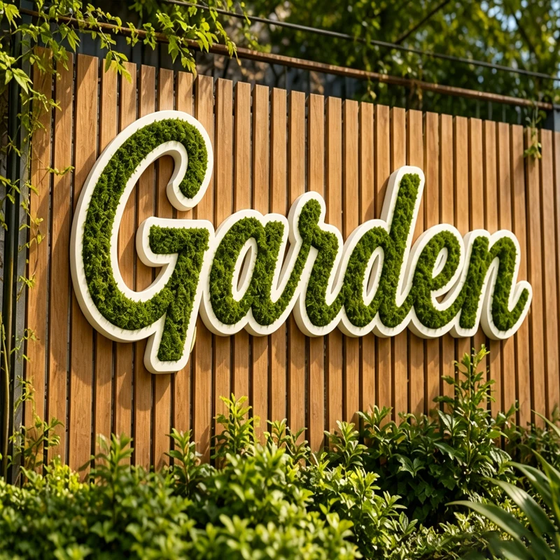 Custom 3D Moss Letter Logo Sign, Natural Plant Indoor Wall Decoration Sign for Florist Shop & Business Storefront Office
