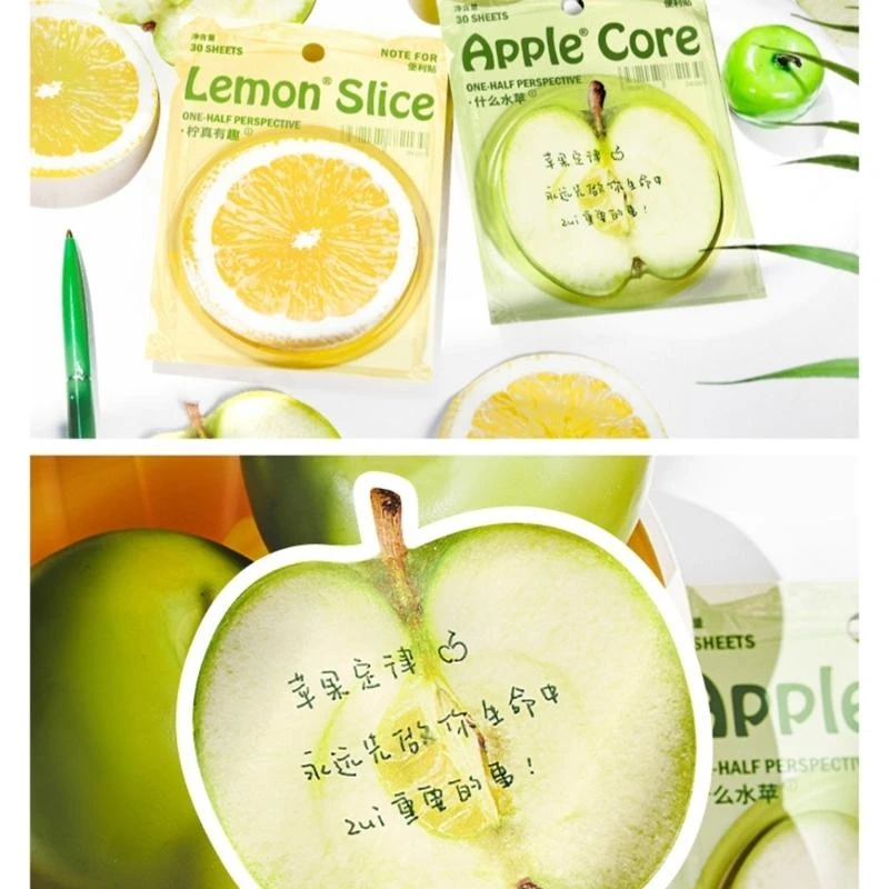 Dxab Fruit Themd Note Paper 30heets Veget Notes Pocket Blocons Adhéive Note Adhéive Petit bloc-notes pour noter