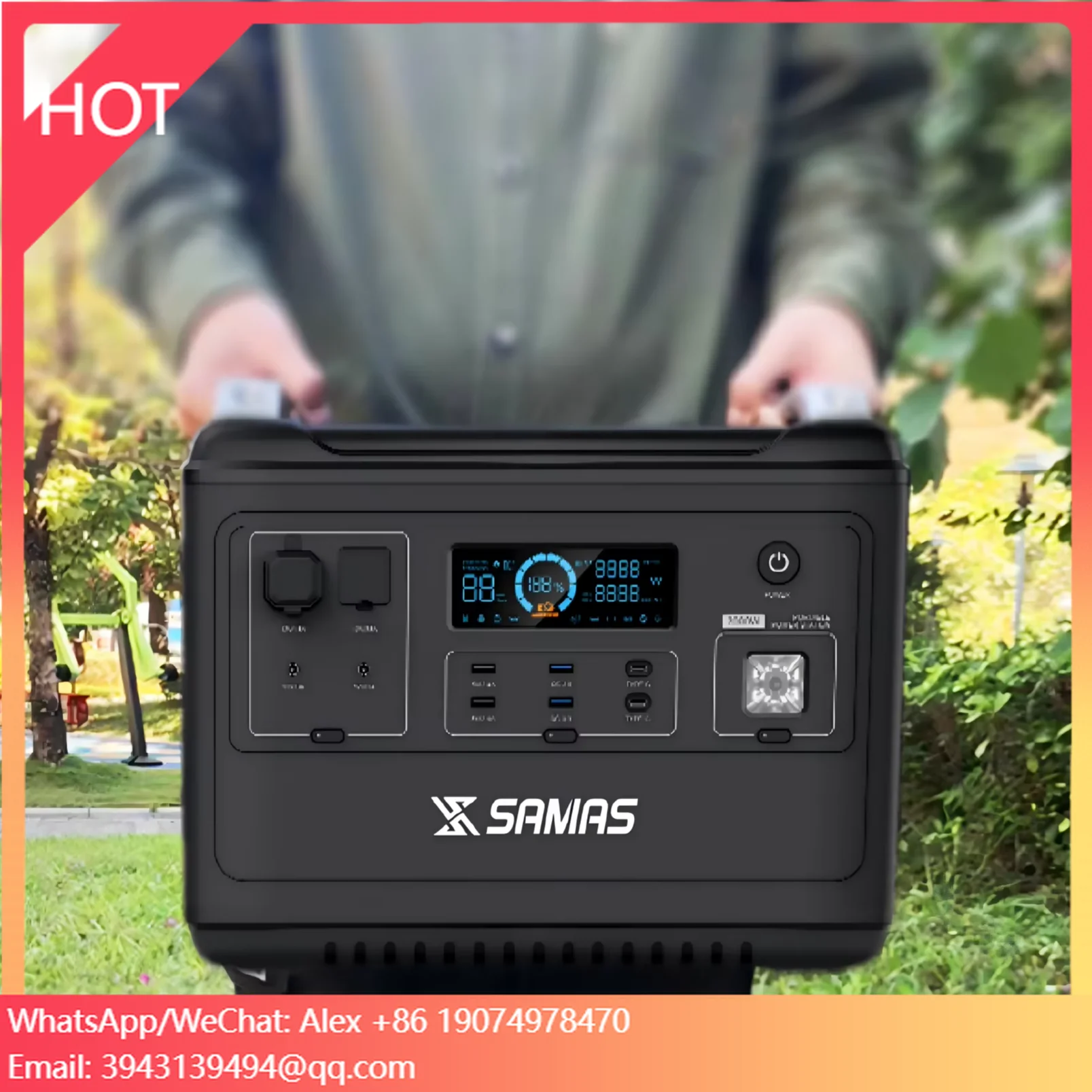 

SAMAS N079 2000W Home Energy Storage Build In 2048Wh LiFePo4 Battery Support Solaring With UPS And BMS Portable Power Stations