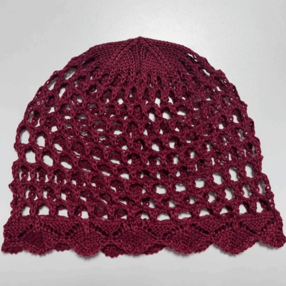 Fashion Hollow Weave Knitted Hat Openwork Solid Color Pullover Hat Breathable Mesh Hat Women