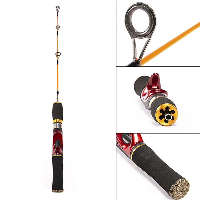 52cm Fiberglass Fishing Rod Double Tips Ultra Short Lotus Interface Rod Spinning Pole Fishing Tackle