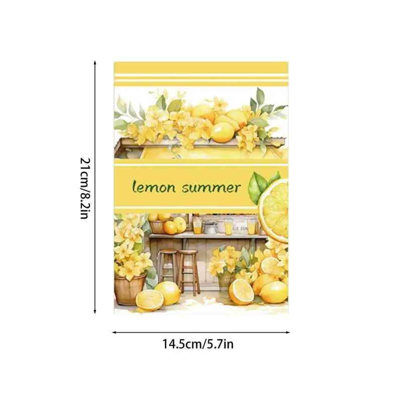 20Sheets Lemon Summer Sticker Book Girls Aesthetics PET Paper Stickers for Scrapbooking Journal Diary Notebook DIY Decoration