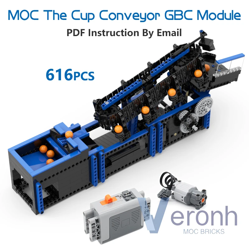 New The Cup Conveyor GBC Module Electric Building Blocks 616 PCS MOC Technology Assembly Bricks Set Creative Educational Kid Toy