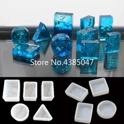 1PC Geometric Silicone Resin Casting Necklace Expoxy Mold for Making Jewelry 3D Water Ripple Cabochon Jewelry Tools
