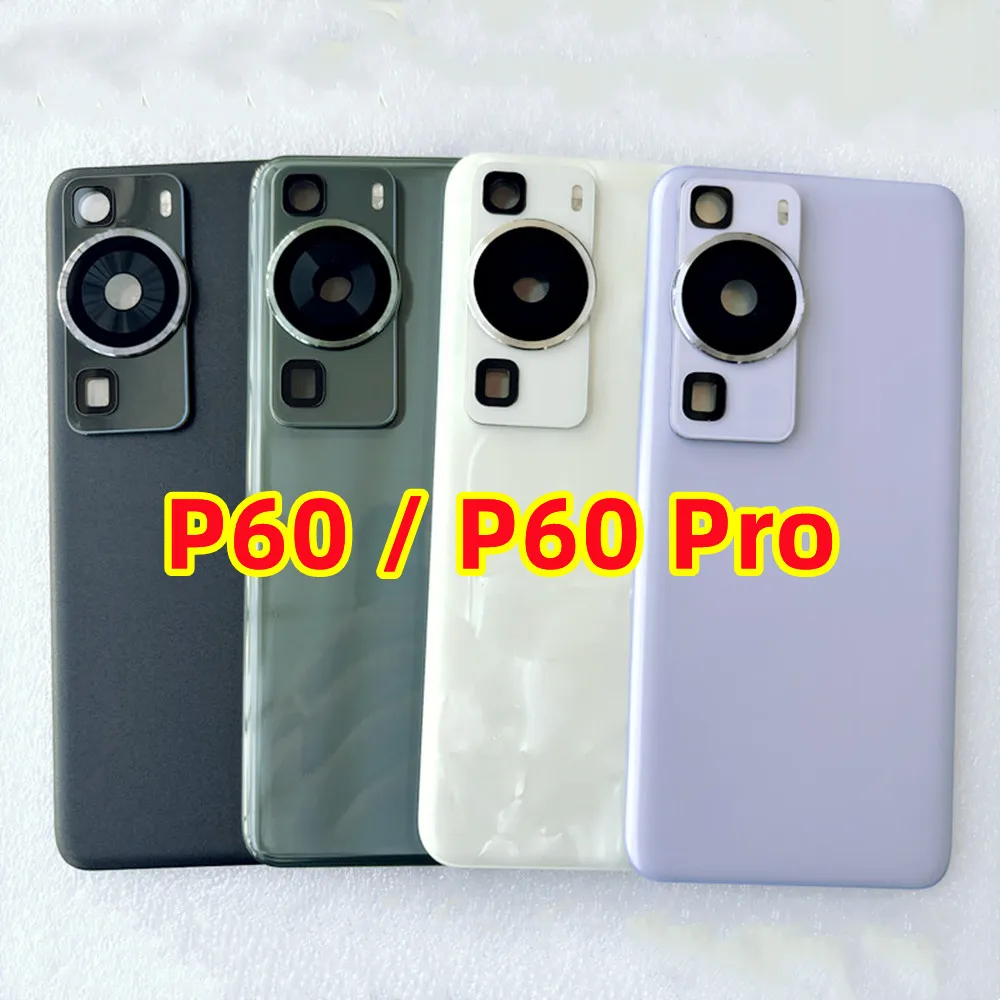 Repair Back Cover For Huawei P60 / P60 Pro Battery Glass Rear Door Lid Case Shell Housing + Camera Lens + Adhesive Replacement