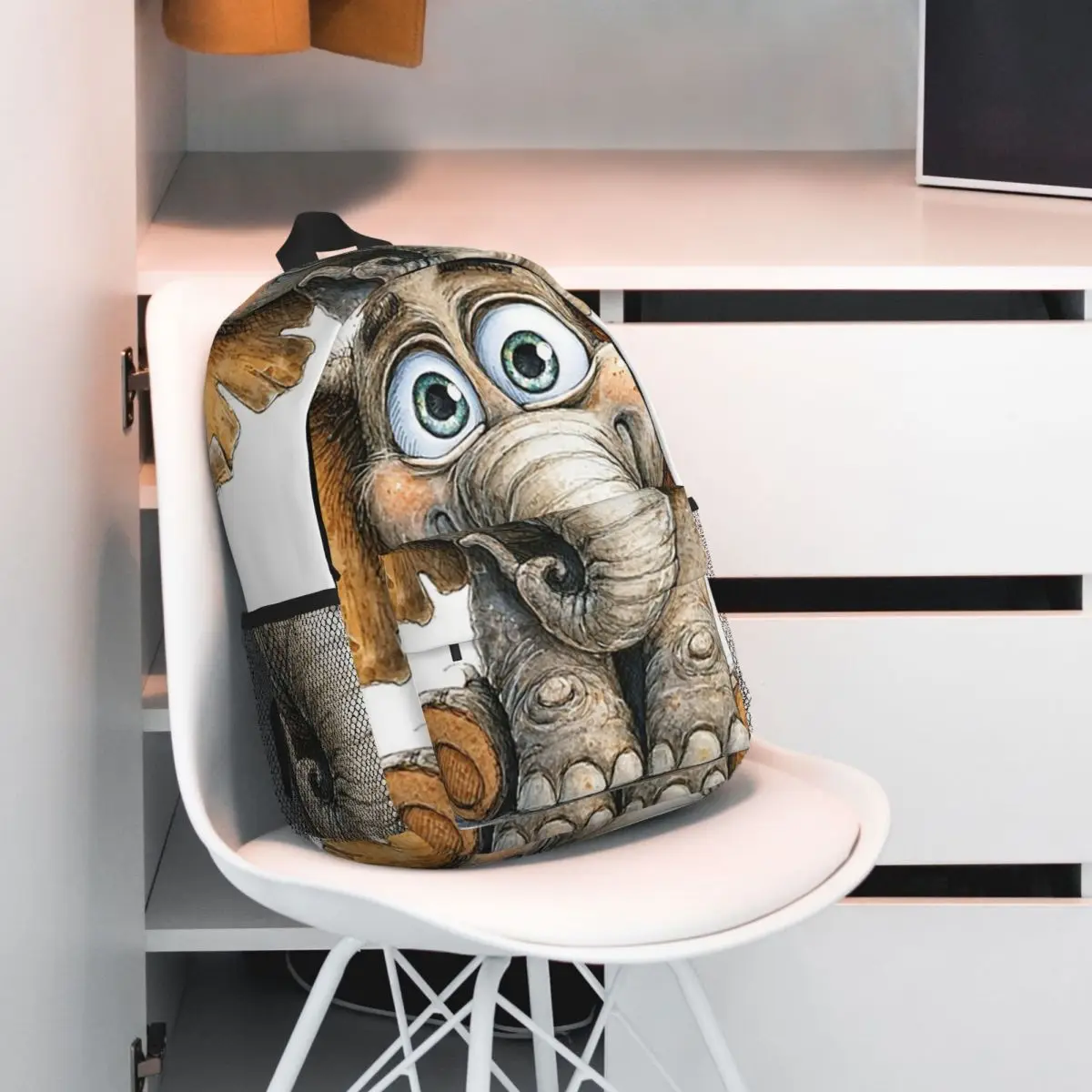 Adorable Cartoon Elephant Print Backpack Student BookBag Children School Bag Computer Shoulder Bags for Boys Girls