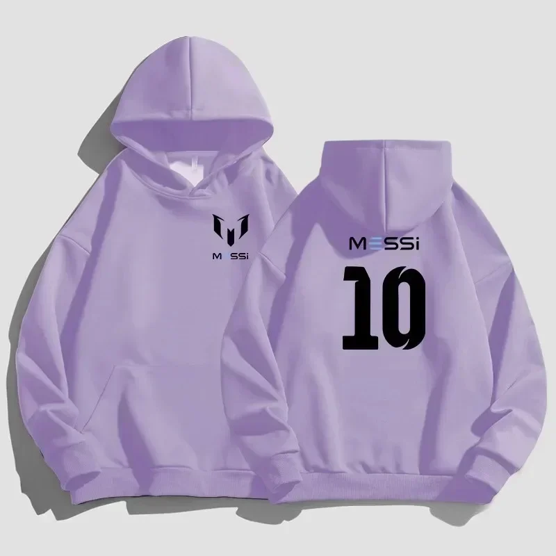 MESSI Cotton Printed Hoodie High Quality Solid Color Simple Sportswear Couple Fashion Simple Jumper Top Loose Street Hoodie