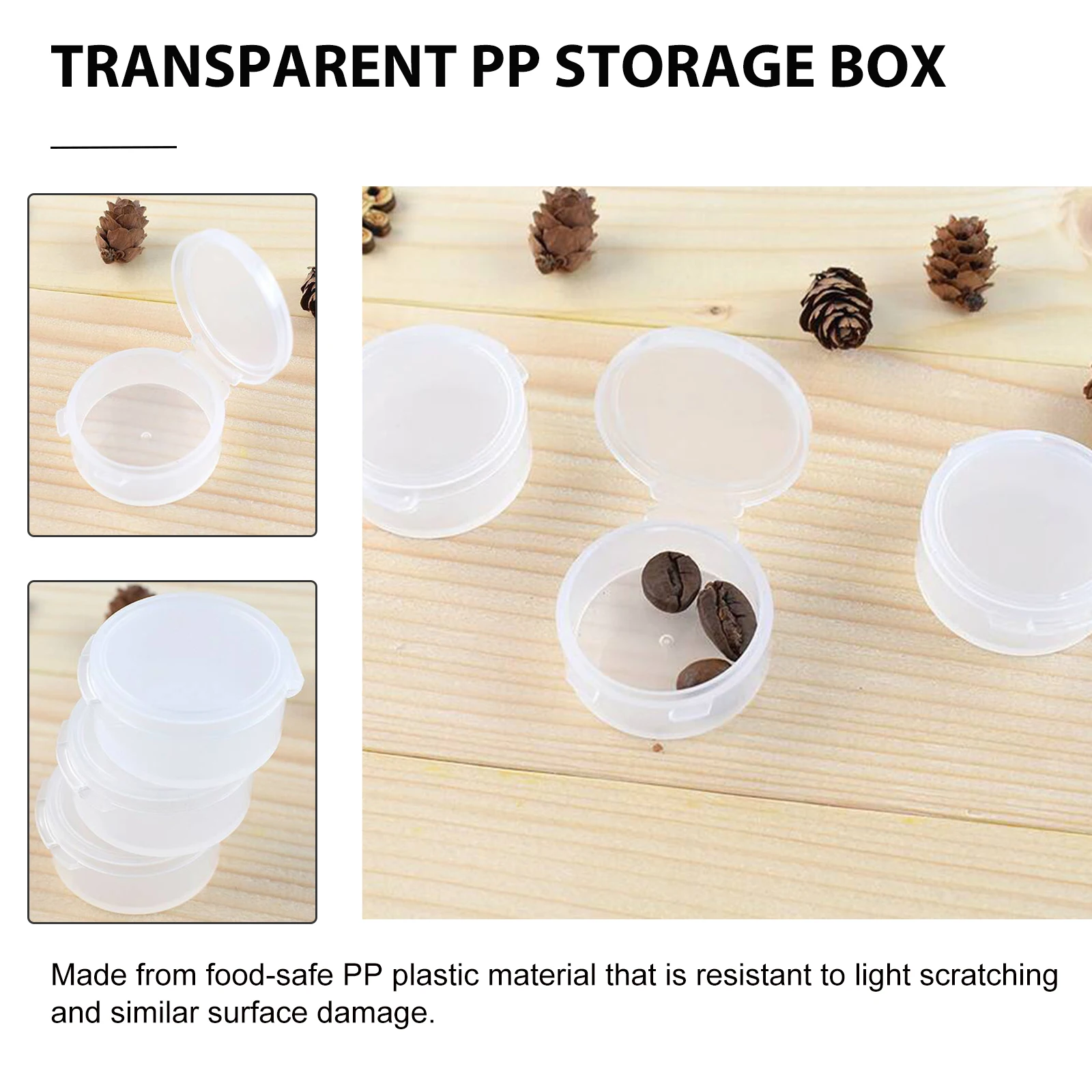

10pcs Transparent Round Pp Earplug Storage Box With Cover For Cosmetics Candies Jewelry Collectibles Food-Safe Scratch Resistant