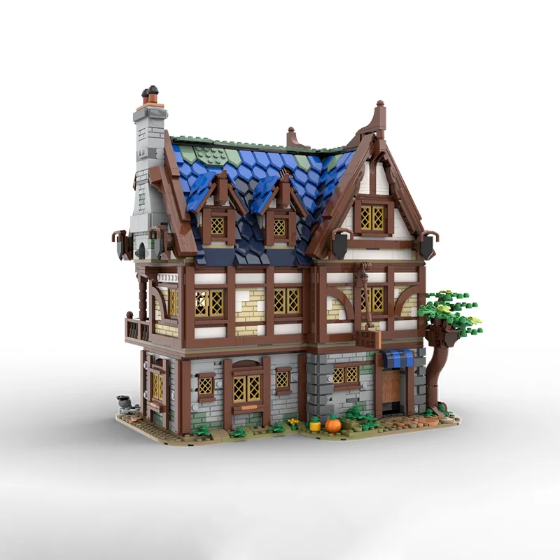 2989 قطعة MOC أفكار حانة القرون الوسطى ونموذج CUUSOOed ألعاب البناء كتل تجميع فكرة ذاتية الصنع هدايا عيد الميلاد الطوب عيد ميلاد #2