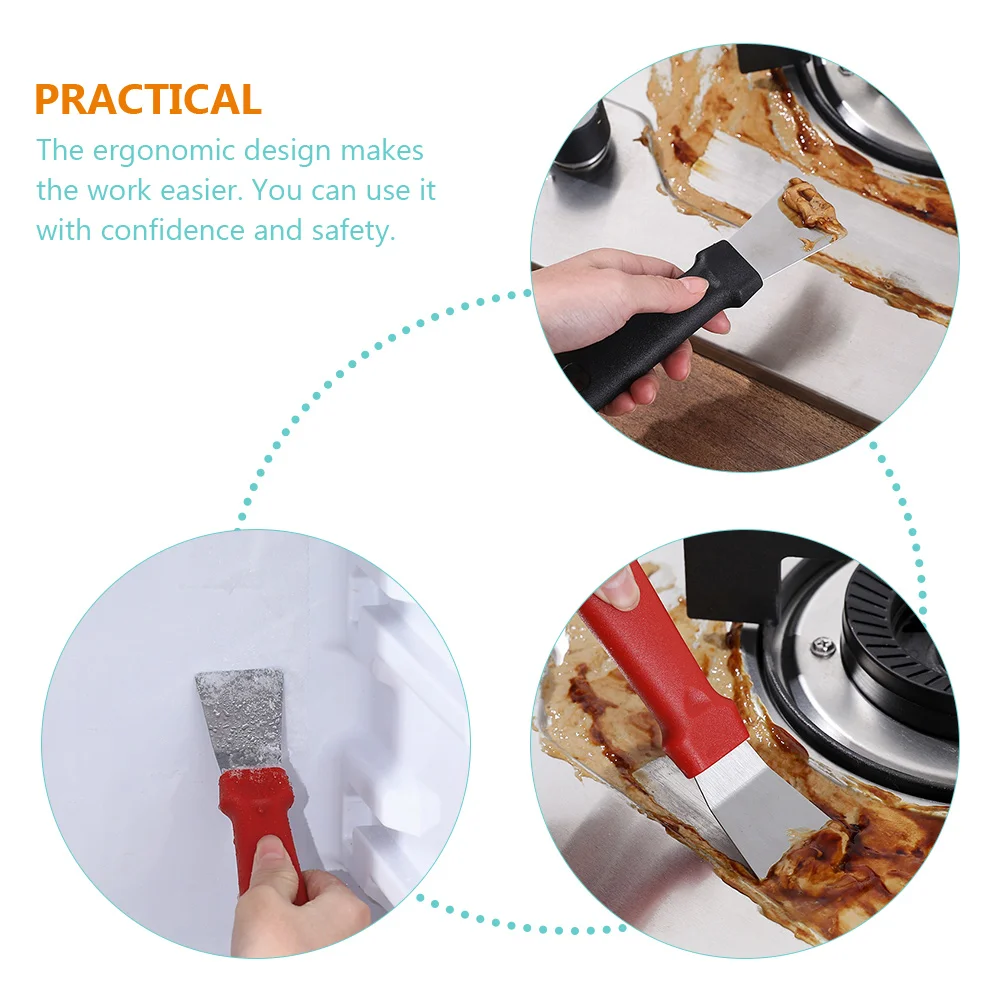 

4 Pcs Shovel Multi-function Stain Cleaner Scraper Applique Stainless Steel