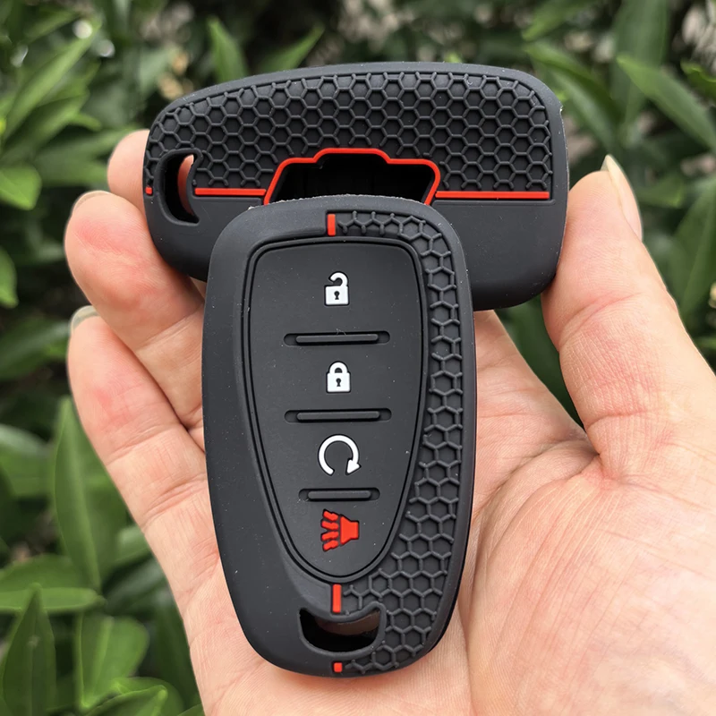 Funda de Silicona para Llave de Coche con 4 Botones para Chevrolet Bolt EV, Onix 2023, Cruze, Spark, Silverado, Volt, Equino, Camaro, Aveo, Sonic