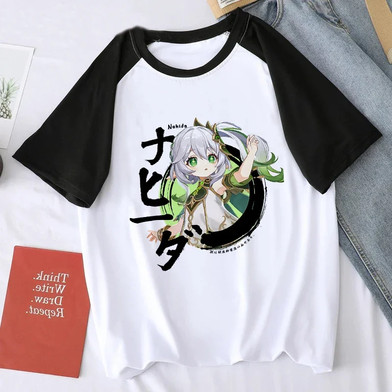 Y2k Kawaii Female Manga Genshin Impact T Shirt Hu Tao Graphic Tees Xiao Kaedehara Kazuha T-shirt 90S Tops Harajuku Tshirt Women