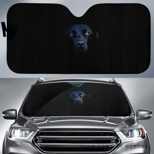 Pare-soleil de voiture for les amoureux des chiens du Labrador Retriever, pare-brise noir, visiere automatique durable, cadeau