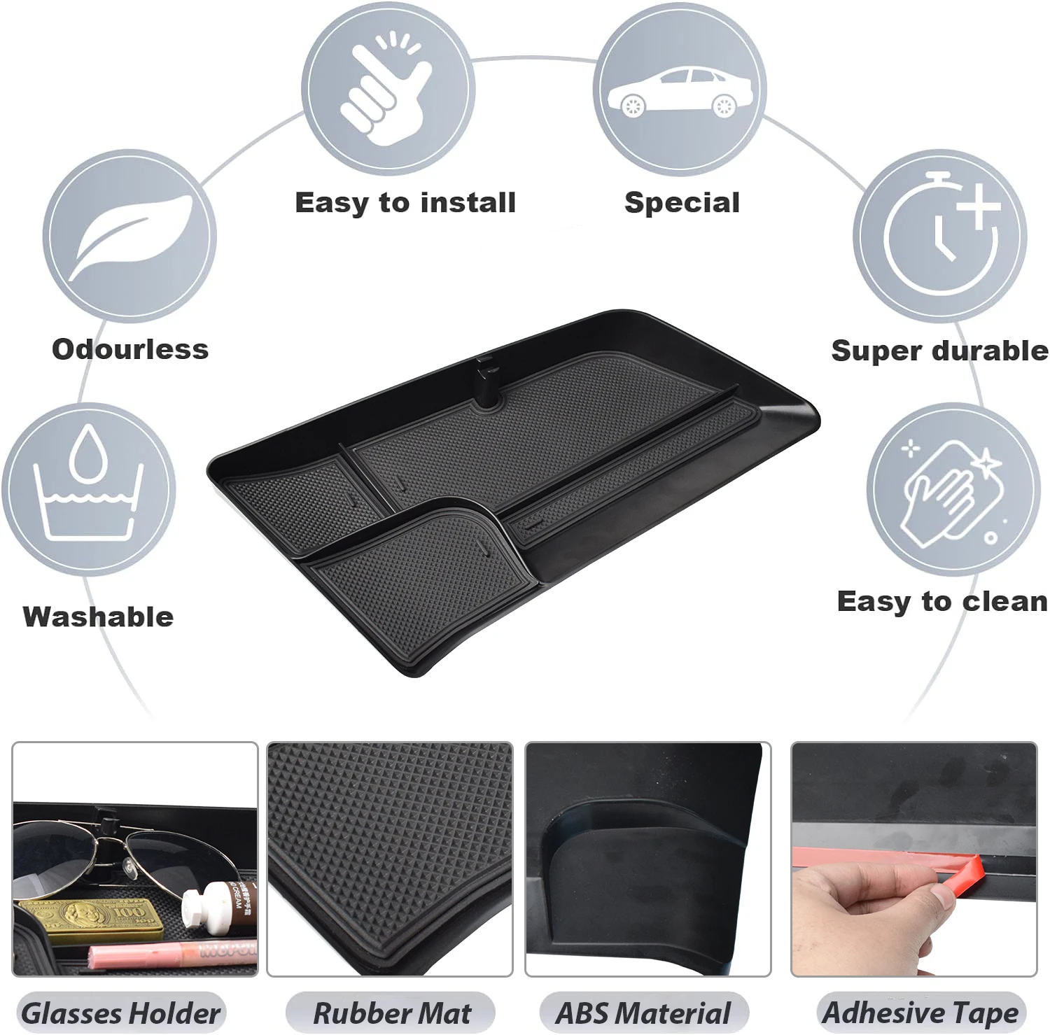 Center Console Dashboard Tray for 2022 2023 2024 Volkswagen VW Taos Behind Screen Organizer Dash Board Storage Box Accessories - Image 2