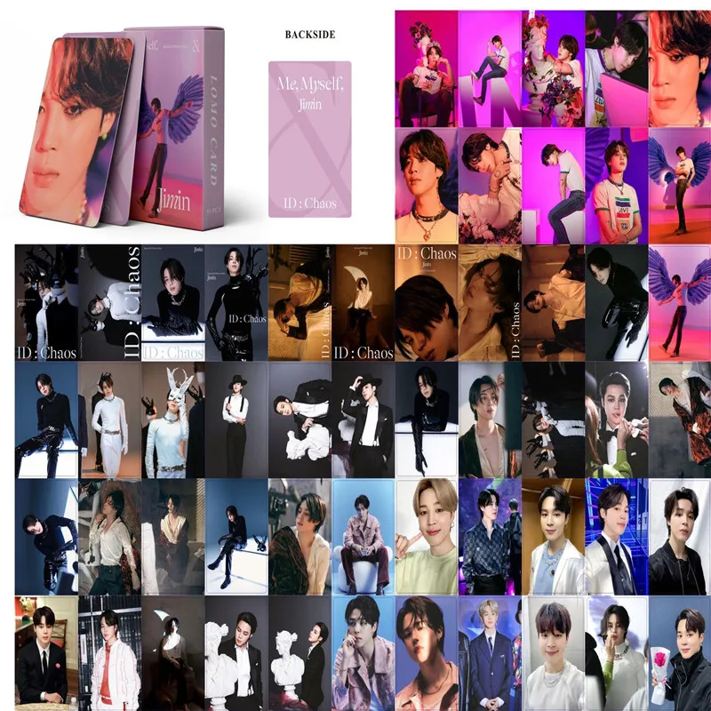 55Pcs/Set Kpop Idol Jimin Lomo Postcard Personal Photo Chaos Print Cards Picture for Fans Collectible Cards