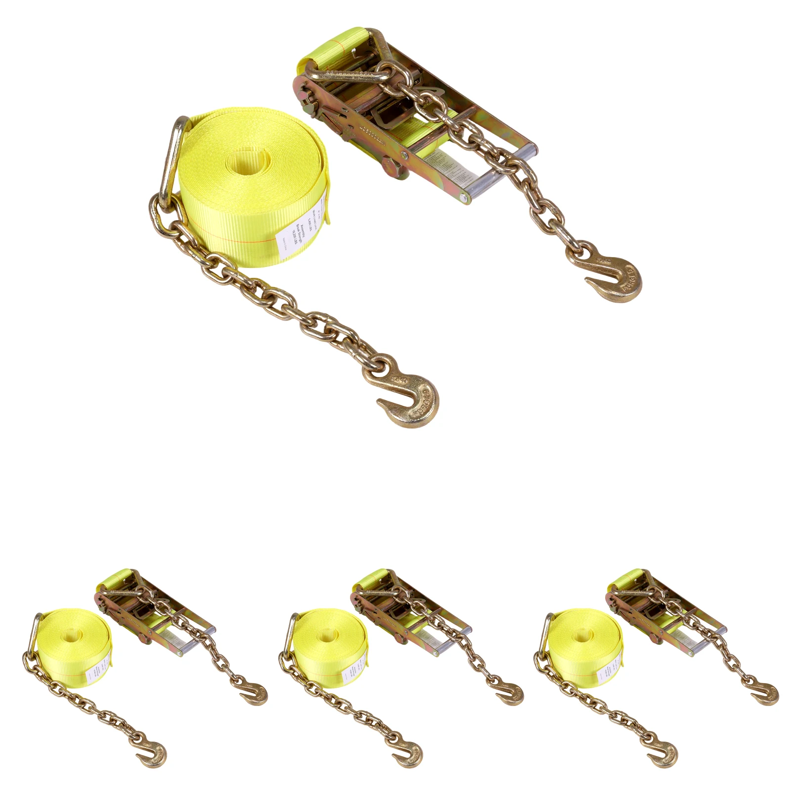 

Комплект из 4 стяжных ремней для трактора 10 см x 12 м с цепями и крюками-фиксаторами, грузоподъемность 6600 фунтов, для крепления грузов на платформах, прицепах, пикапах