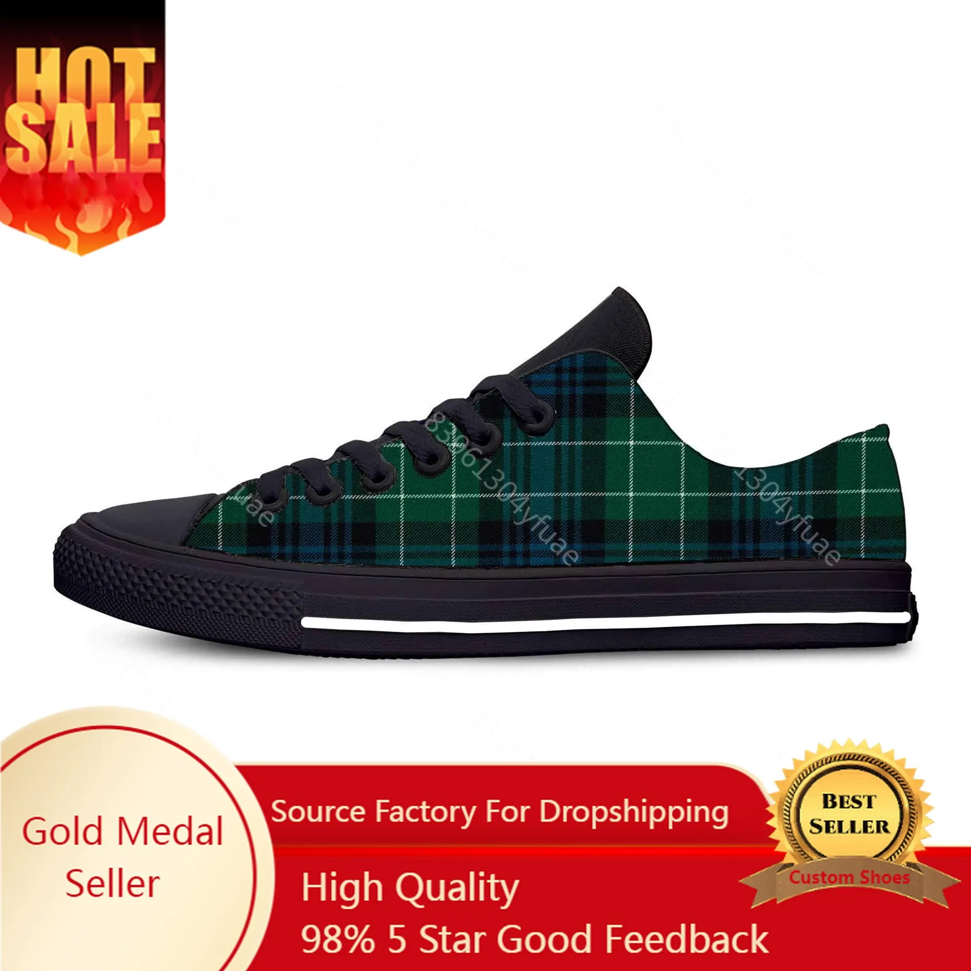 

Hot Hunting Stewart Scottish Tartan Plaid Fashion Casual Shoes Breathable Men Women Sneakers Low Top Lightweight Board Shoes