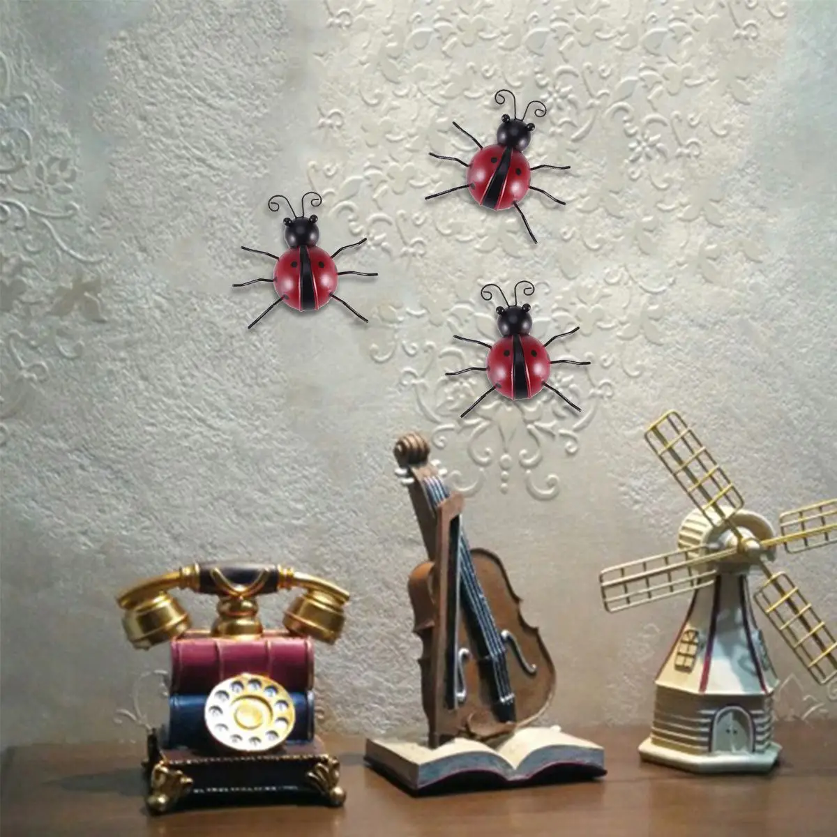 3 pçs cabide de arte de parede fixado na parede a planta animal artesanato joaninha decoração miss roupas cremalheiras