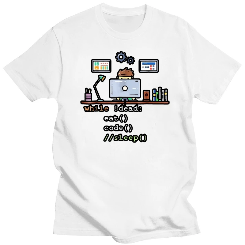 brand men shirt Computer Science Python Programmer Eat Code Sleep T Shirt