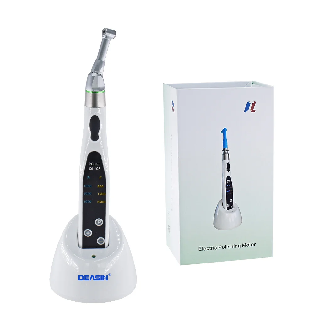 Dental Wireless Endo Motor Smart 9 Programs with LED Lamp and 16:1 Reduction Contra Angle Endodontic Instrument