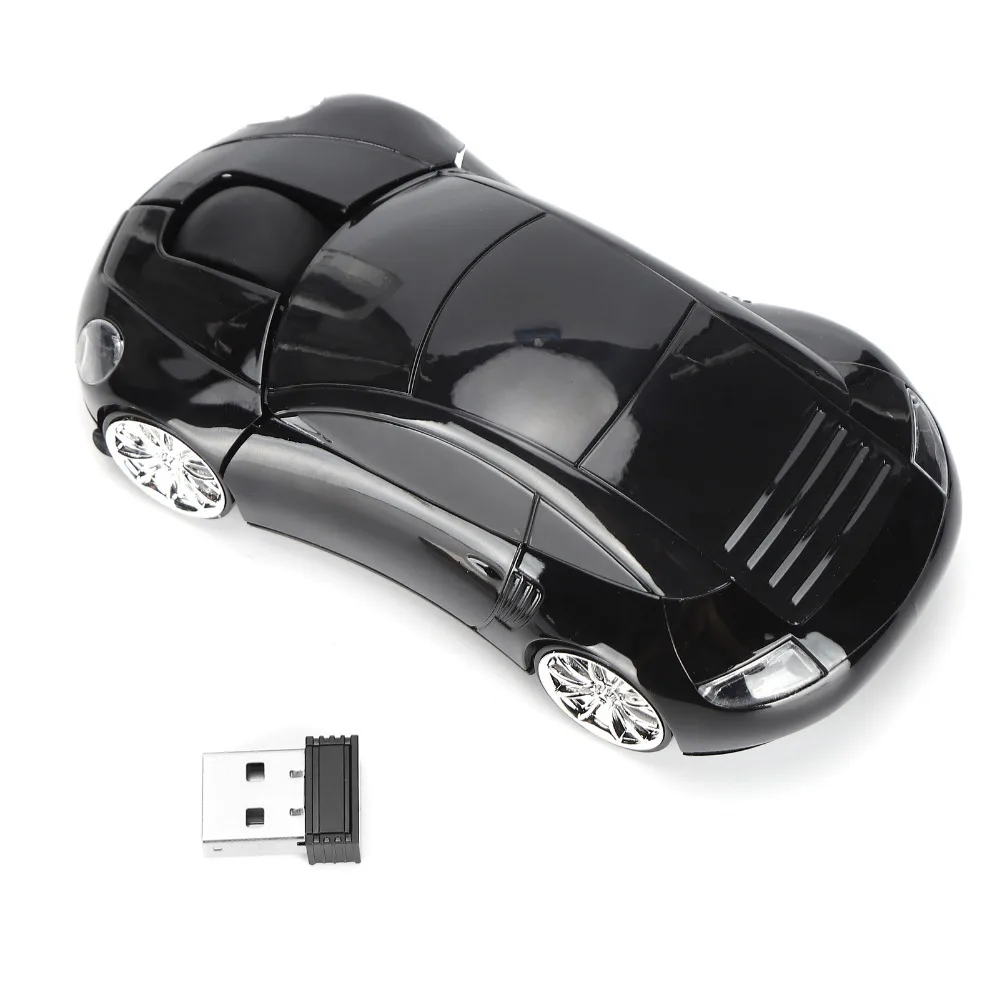Funny 2.4G Car Shaped Mouse Blue/Red/Pink/Black LED Light Car Mouse Portable Laptop Mouse Office