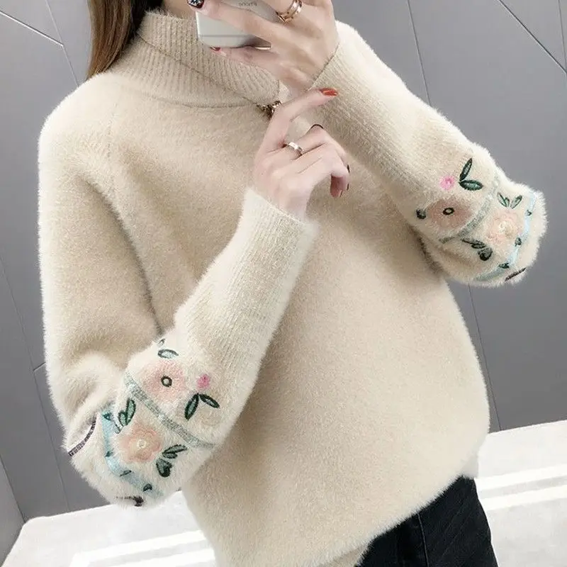 

Faionable Knitwear Ball-Resistant High-End Autumn Winter Women's Long Sve Crew Ne Sweater Ele Sle Premium Quali