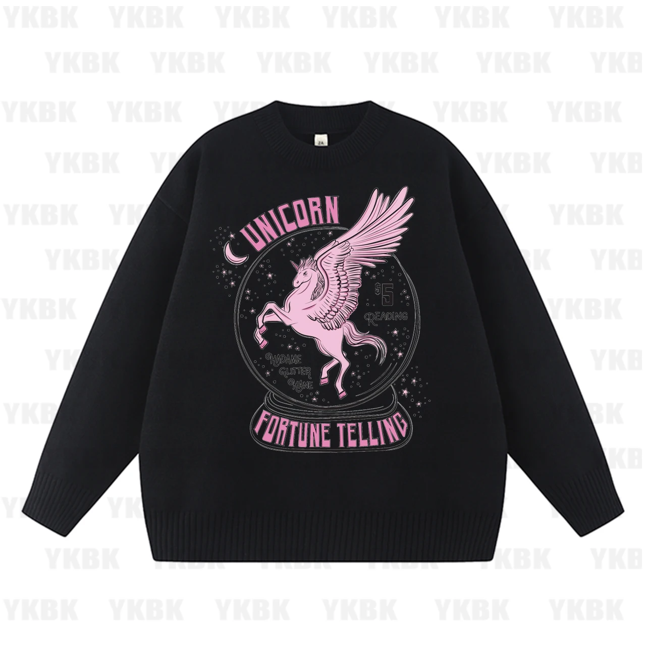 

Естетический свитер с единорогом для Святой Девы, винтажный женский свитер в стиле панк, уличная одежда для девочек 2000-х годов Y2k