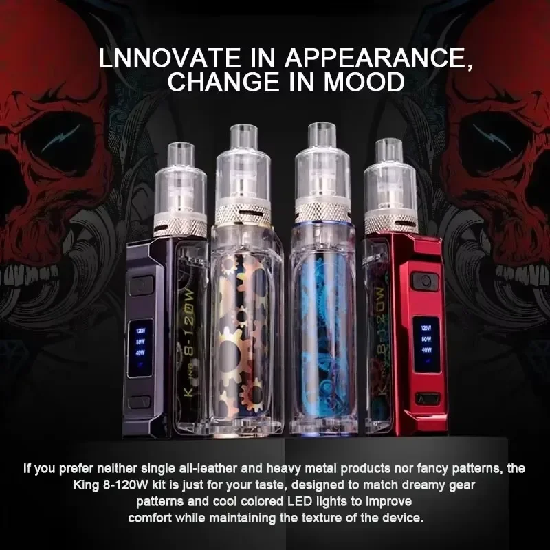 السجائر الإلكترونية ضخمة Vaper 120 واط صندوق Mod Ecig أطقم 1800 مللي أمبير بطارية 2 مللي خزان البخاخة السجائر الإلكترونية المرذاذ قلم الشيشة Ecig