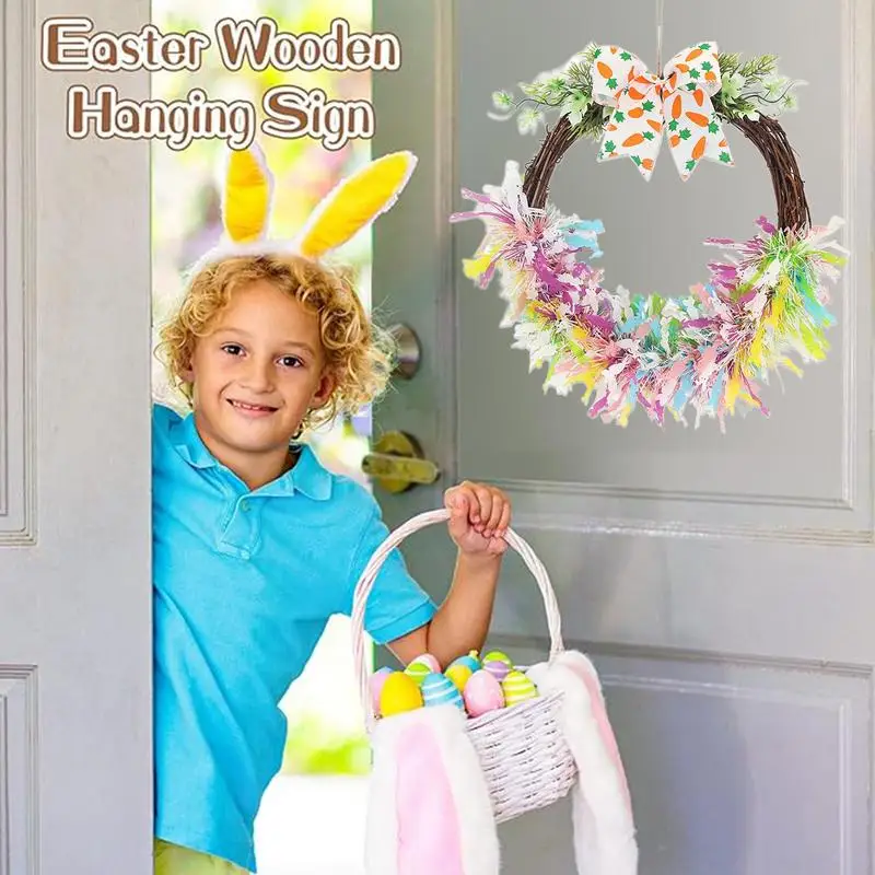 Easter Bunny Garlands Door Wall Oranments Happy Easter Party Wreath Decoration 2023 New Creative Festival Garland Decor