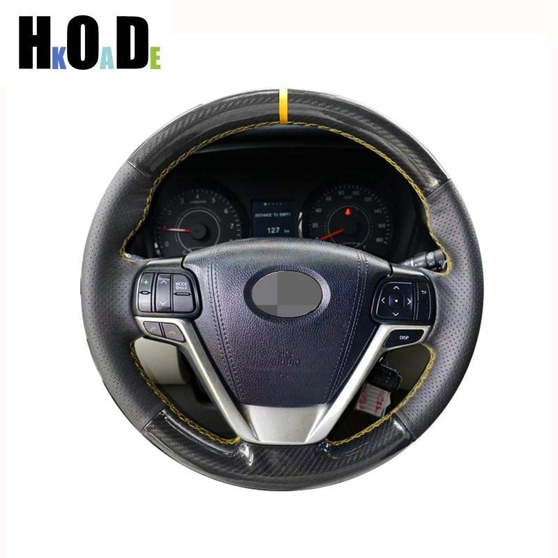 For Toyota Camry 2015 2016 2017 Avalon 2013 2014 2015 2016 2017 2018 Black Genuine Leather Car Steering Wheel Cover