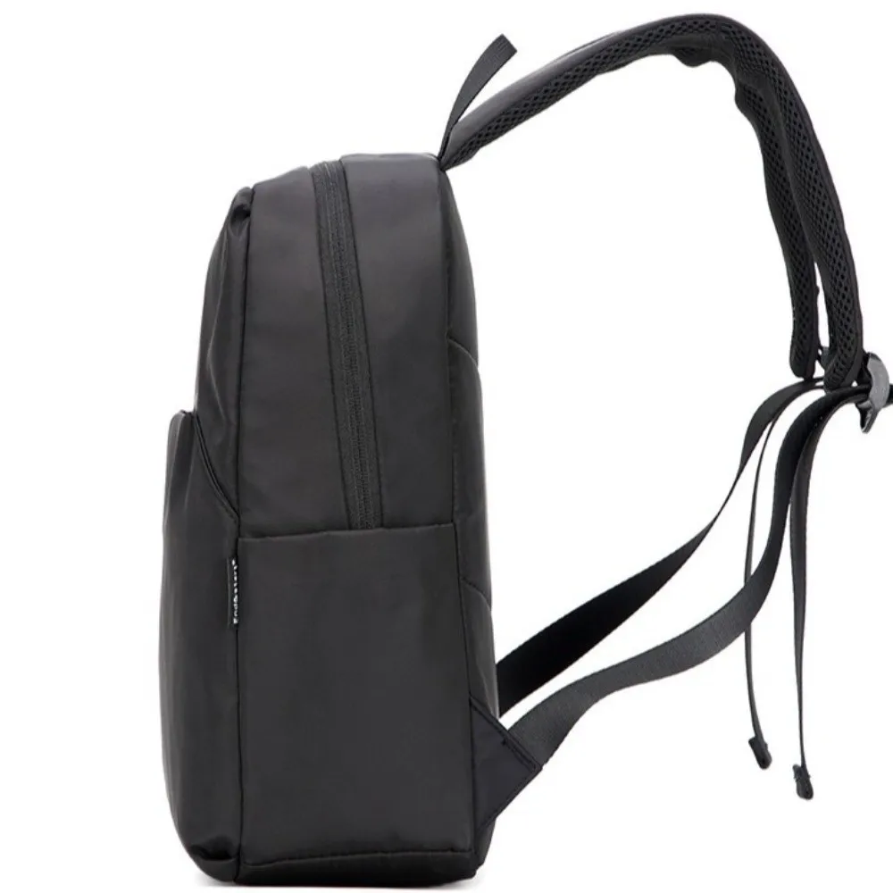Durable Mini Men's Backpack Waterproof Nylon Shoulders Backpack Black Portable School Bags Daily Use