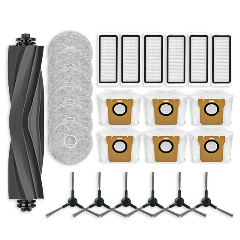 TAIGH-For Dreame Bot L20 Ultra/L30 Ultra/X20 Pro Replacement Accessories- Main Side Brush, Mop Cloths, Hepa Filter& Dust Bag Set