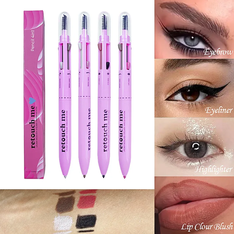 

4-in-1 Makeup Pen Eye Liner Lip Liner Highlighter Waterproof Eye Makeup Beauty Tool Set For Face Cosmetics