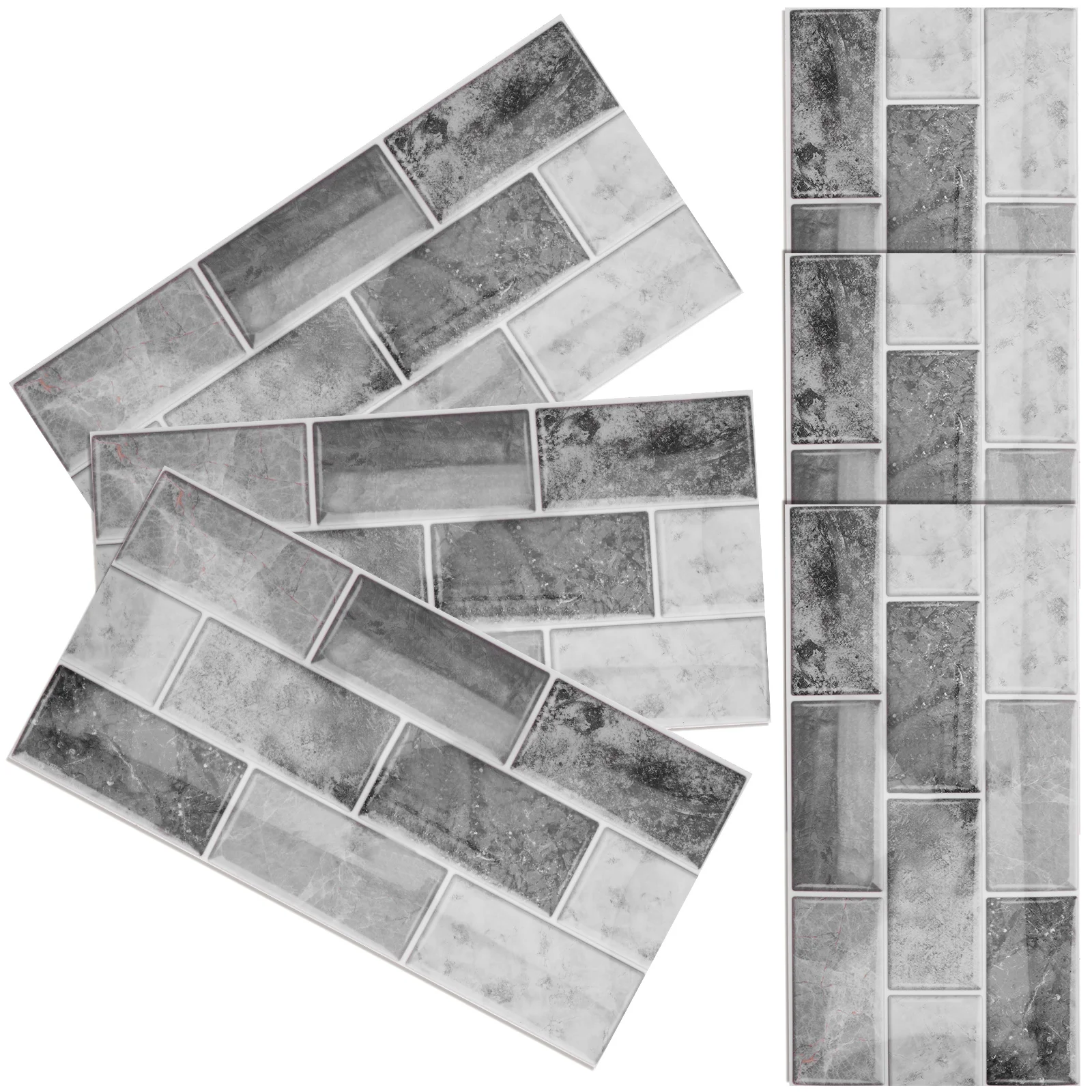 

6 Sheets Self Adhesive Tiles Waterproof Oil Resistant Wall Vinyl Tiles Self Adhesive Wall Decor Backsplash for Kitchen Bathroom