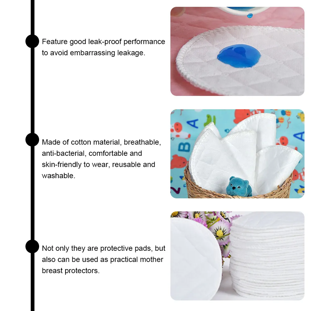 

16Pcs Washable Nursing Pads Strong Adsorption Breast Pads for Skin-Friendly Wear and Protection Nursing Pad Breast Pad