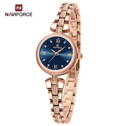 Reloj de pulsera NAVIFORCE para mujer, reloj de cuarzo resistente al agua a la moda de lujo, banda de aleación de Zinc, reloj informal para mujer, reloj femenino 2023