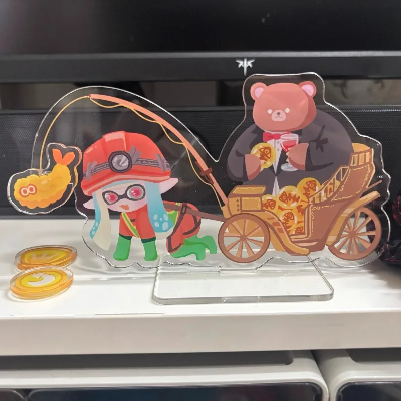 

In Stock Splatoon3 Jet Warrior Bear Boss Squid Car Magnetic Accessory Standees Anime Game Peripheral Action Figures
