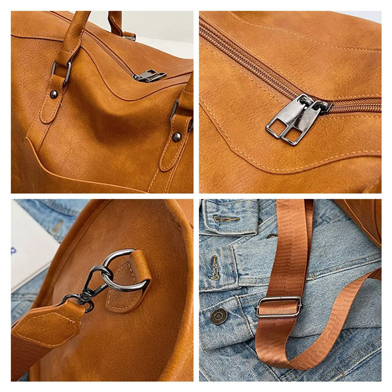 Saco impermeável do esporte do Gym do couro do plutônio para mulheres, bolsa do curso, sacos de armazenamento da grande capacidade, crossbody, ombro, fim de semana, aptidão, Xa173wd