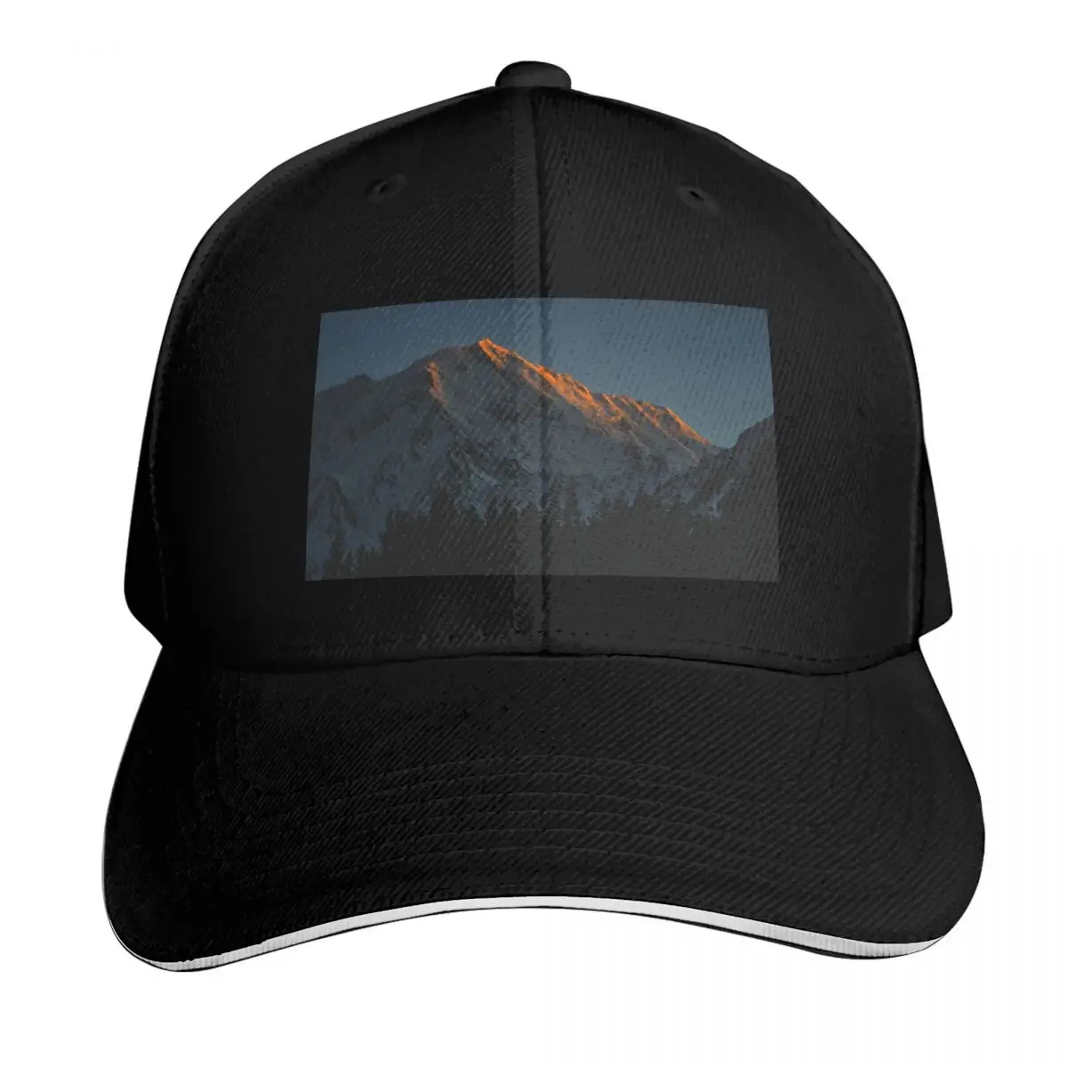 Sunset at Nanga Parbat Baseball Cap Cotton Twill Breathable Contrast Two Tone Brim Snapback Flat Bill