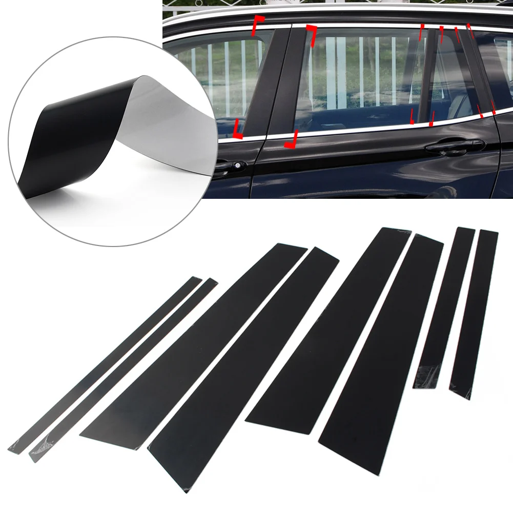 

8Pcs Car Door Window Pillar Post Cover Sticker Decoration Trim For BMW X3 F25 2011 2012 2013 2014 2015 2016 2017