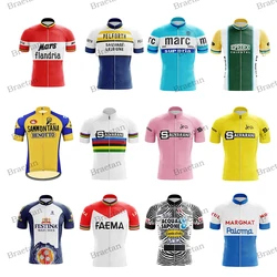 Faema Retro Cycling Jersey Men Short Sleeve VillageCycling Bike Clothing Cycling Wear Jersey Bicycle Clothes  Salvarani