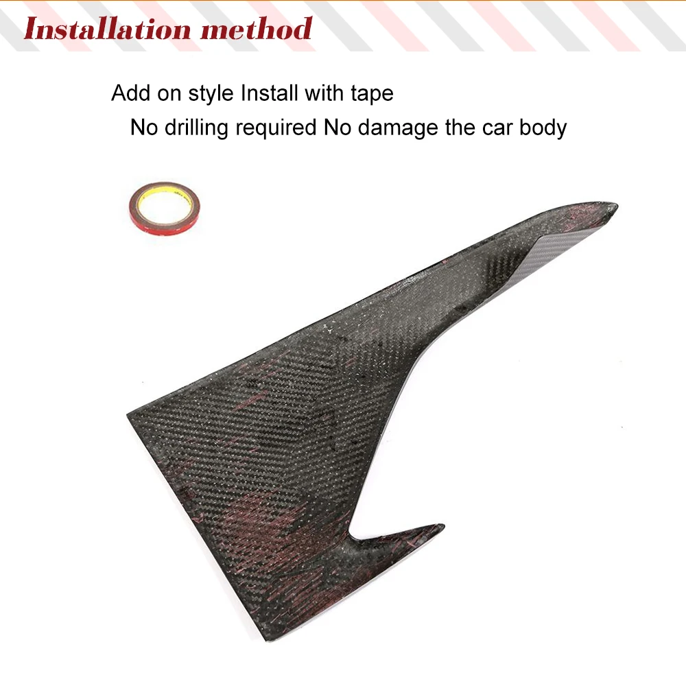 For BMW F87 M2 2016 2017 2018 Car Dry Carbon Fiber Front Bumper Upper Splitters Lip Front Canards Fins Winglets