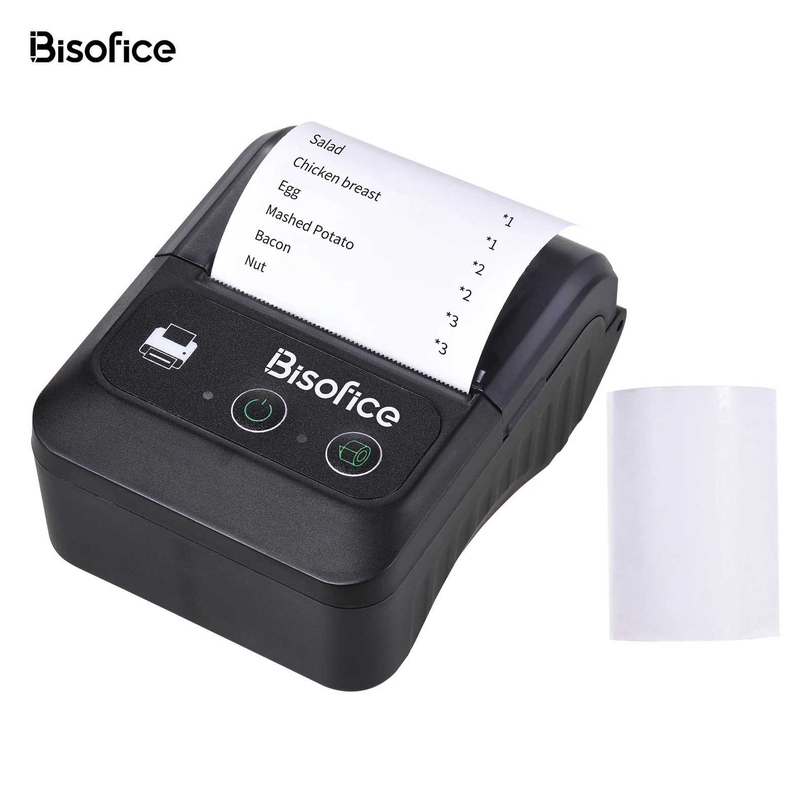 Bisoplice-Impressora de Recibos Térmica Sem Fio Portátil, Mini USB Bill POS, Impressora Móvel, BT, 58mm, 2 Polegadas, Suporte ESC, POS, Print Command