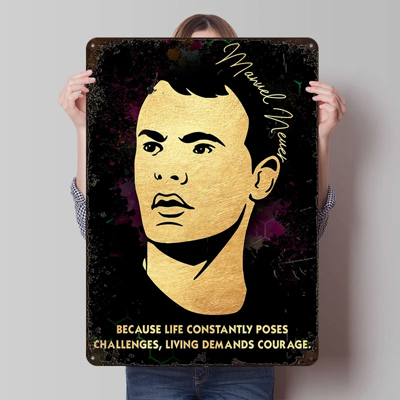 Pôster de Metal Personalizado Manuel Neuer 1 Alemanha, Arte de Parede Retrô Vintage, Placas de Metal para Decoração de Fãs, Decoração de Quarto, Mesa e Casa