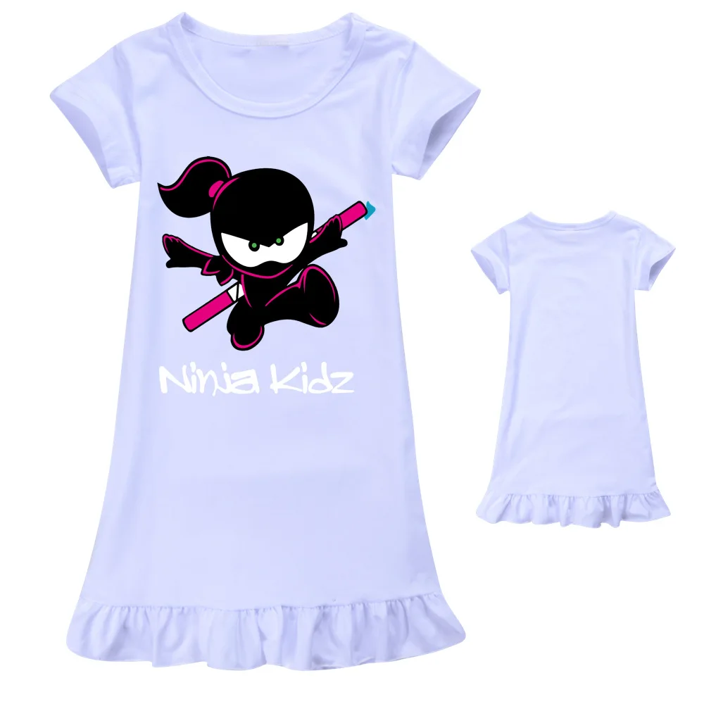 Adorable Girls Spy Ninjas Kids Casual Clothes Print Pyjamas Night Dress Sleepwear Nightgown Nightie Nightwear Children Clothing