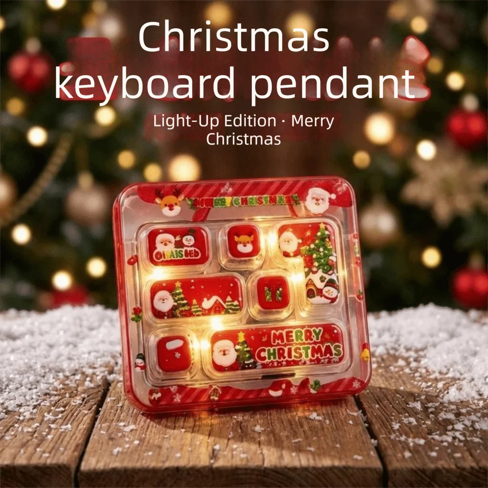 17-Key Decompression Button Cute Design Transparent Dual-Tone Mini Keyboard Pendant With lights Simulation Keyboard