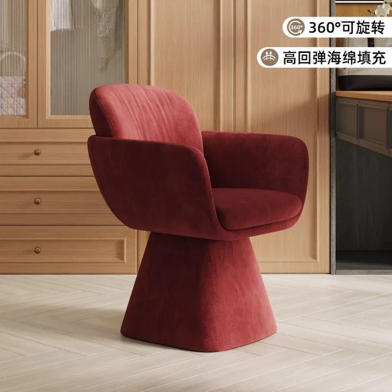 Medieval style makeup stool master bedroom French high-end dressing stool simple cloakroom dresser with backrest rotating chair