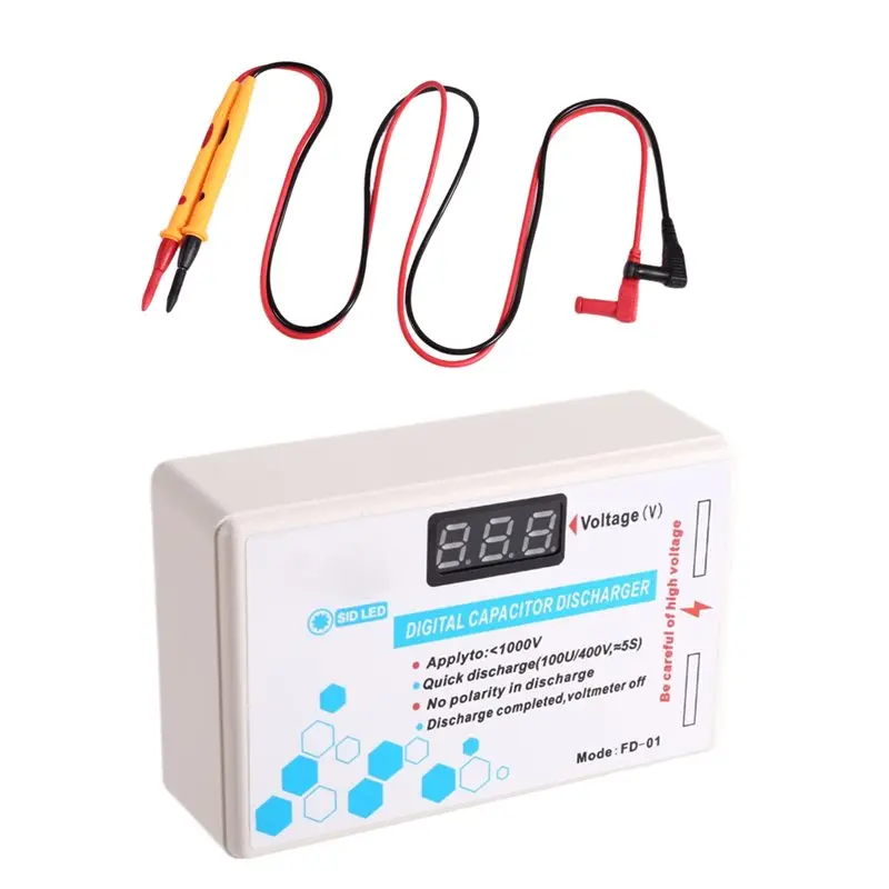 AB66-Digital Capacitor Discharger 10-1000V Voltage Tester, Portable Electric Discharge Tool Safe Anti-Shock For TV Car Phone