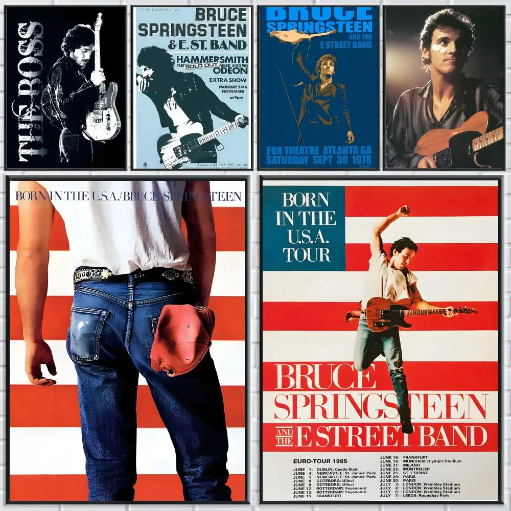 B-Bruce Springsteen Poster HD Self-adhesive Waterproof Paper Sticker Suitable For Living Rooms Bedrooms Home Decor
