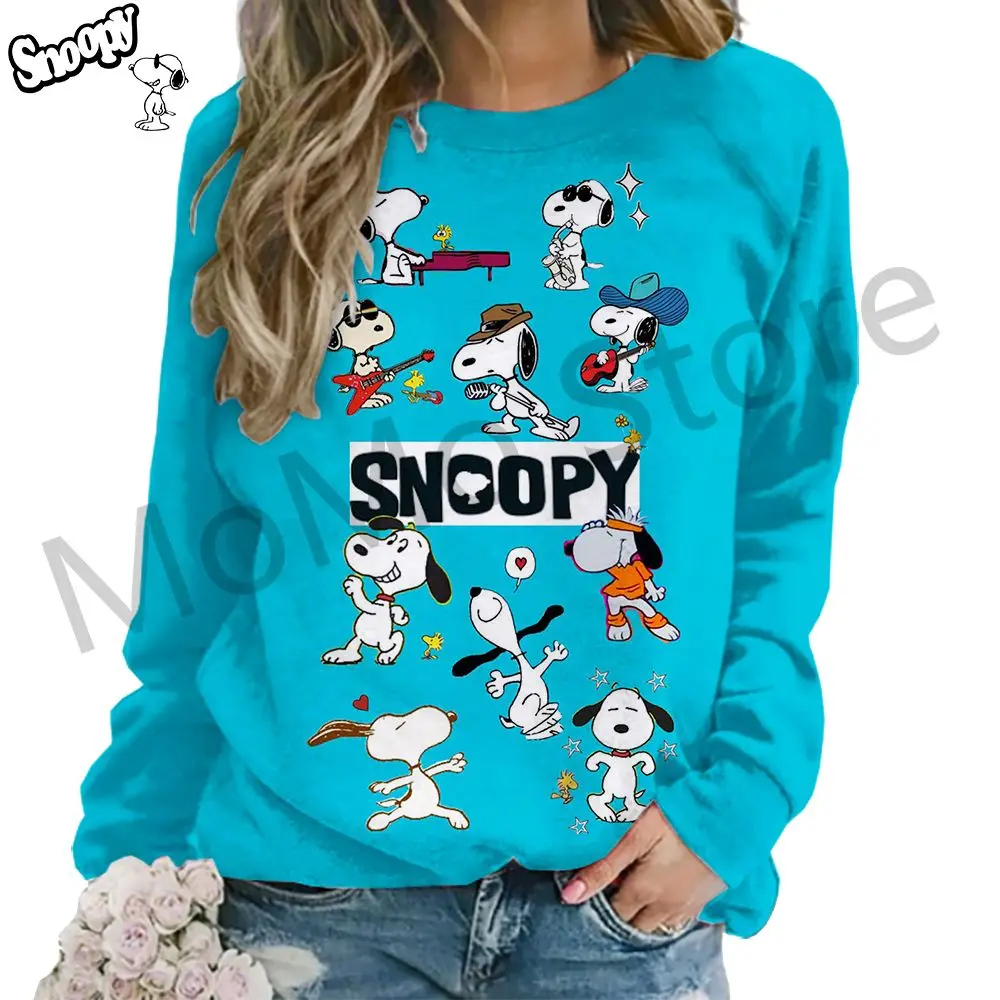 O Neck Women\'s Long Sleeve Sweatshirts Snoopy Leisure New Y2k Fashion Kawaii Clothes Autumn Party 3D Print 2024 High Quality